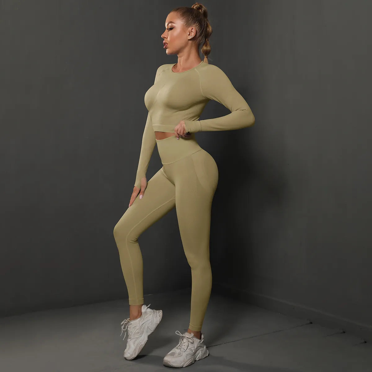 IVY | 2 Piece High Waist Lifting Leggings  & Long Sleeve Set