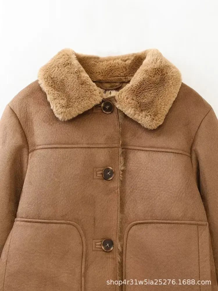 CLARA | Cropped Faux Shearling Fleece Jacket