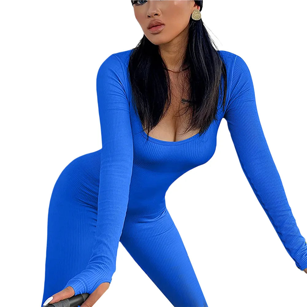 KIM| Square Neck Bodycon Jumpsuit